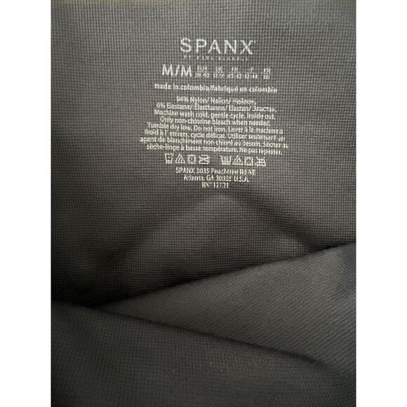 Spanx 50200R Women Sz M Indigo Sky Blue Seamless Moto Tummy Control Leggings - Picture 9 of 9